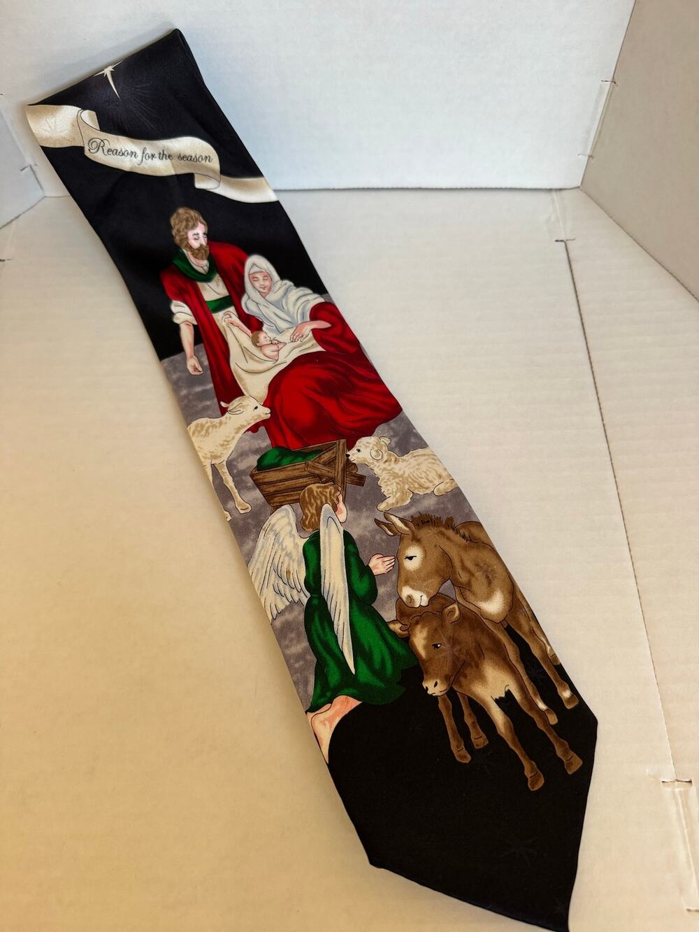 Holiday Traditions Hallmark Silk Tie Nativity Reason for the Season Christmas